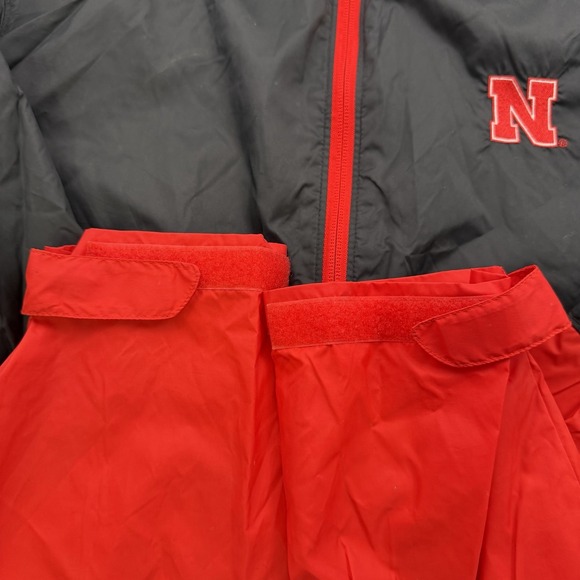 Nebraska Huskers Columbia Full Zip Hooded Windbreaker Jacket Men's Medium Rain - Picture 3 of 8